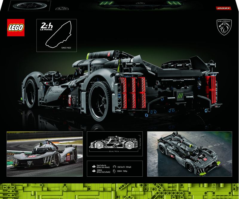 LEGO-Technic-42156-PEUGEOT-9X8-24H-Le-Mans-Hybrid-Hypercar-Modellino-di-Auto-da-Corsa-per-Adulti-Scala-1-10-Set-da-Collezione