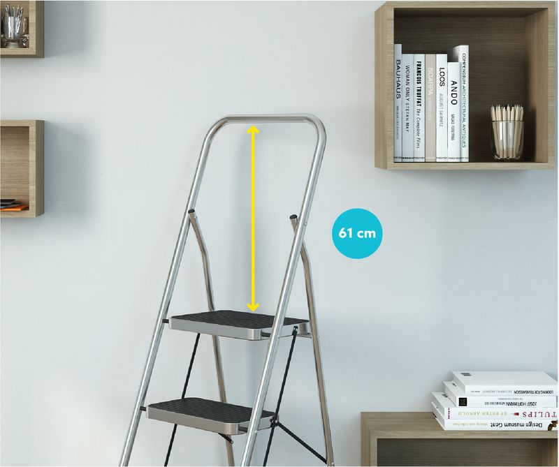 Colombo-Sgabello-Scala-SECURITY-3-gradini-in-alluminio-con-manico-e-blocco-di-sicurezza-gradini-con-tappetino-in-gomma-antiscivolo-portata-max-150kg-EN-14183-MADE-IN-ITALY