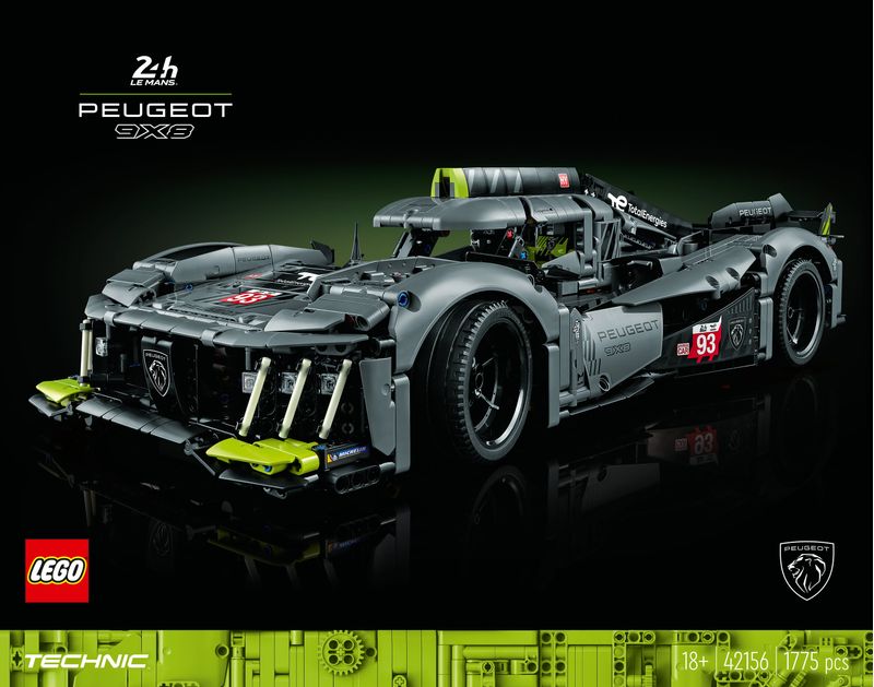 LEGO-Technic-42156-PEUGEOT-9X8-24H-Le-Mans-Hybrid-Hypercar-Modellino-di-Auto-da-Corsa-per-Adulti-Scala-1-10-Set-da-Collezione