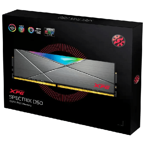 Adata-Ram-Gaming-Xpg-Spectrix-D50g-16Gb-2x8Gb-Ddr4-3600mhz-Rgb-Cl18-22-22-Tungsten-Grey