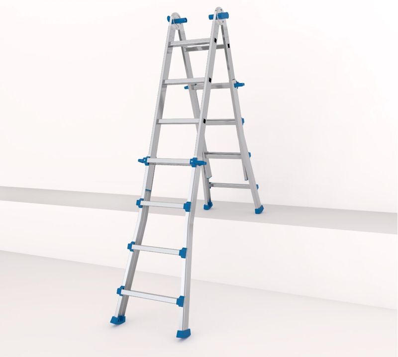 Colombo-Scala-EIFFEL-4-5-In-Alluminio-Altezza-Massima-43-M-Gradini-Zigrinati-Piedini-Antisdrucciolevoli-E-Antiruggine