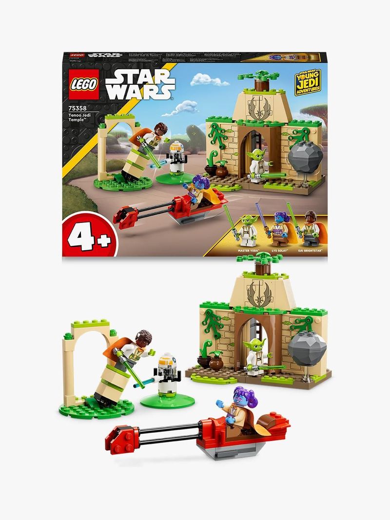 LEGO-Star-Wars-75358-Tempio-Jedi-su-Tenoo-con-Maestro-Yoda-Spade-Laser-Giocattolo-Droide-e-Speeder-Bike-Giochi-per-Bambini-4-