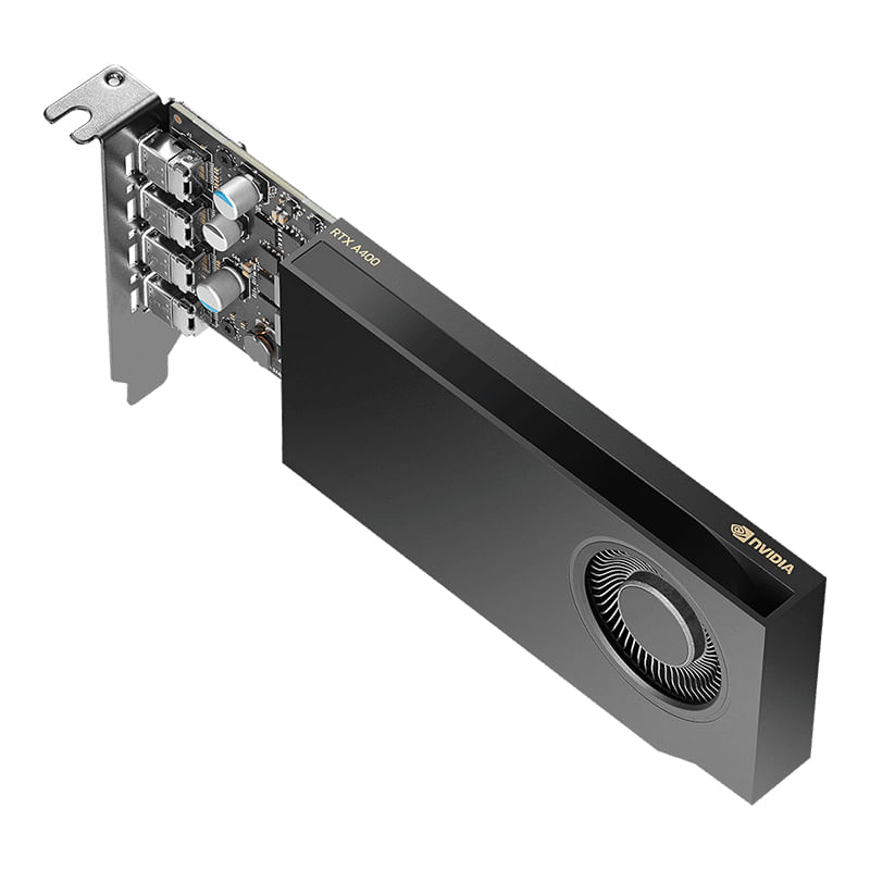 PNY-Vga-Quadro-Rtx-A400-4Gb-4x-Mini-Dp-3x-Mdp-To-Dp-Adapter-1x-Atx-Bracket-Low-Profile