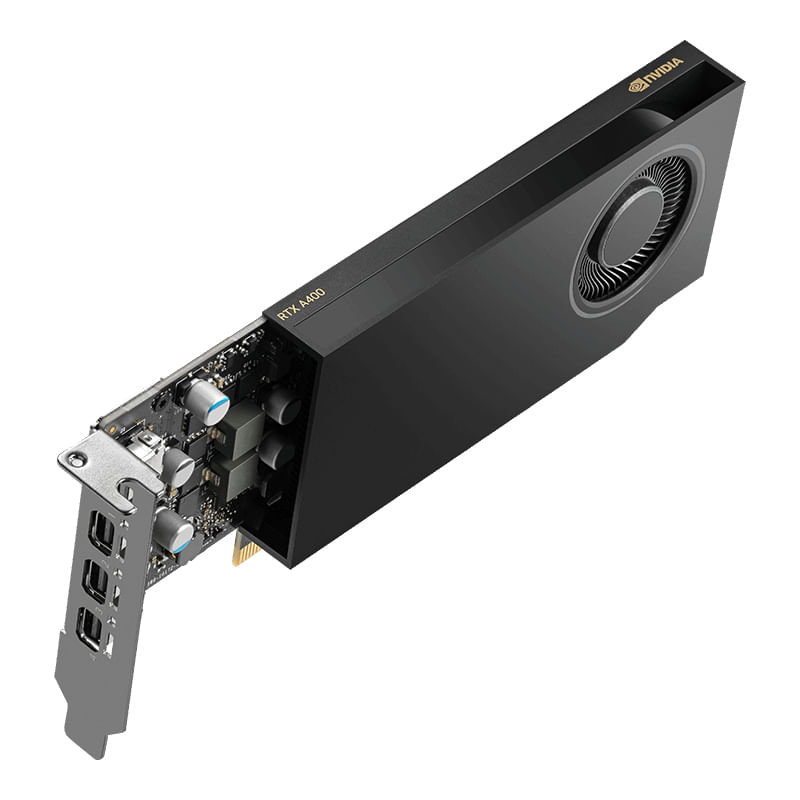PNY-Vga-Quadro-Rtx-A400-4Gb-4x-Mini-Dp-3x-Mdp-To-Dp-Adapter-1x-Atx-Bracket-Low-Profile
