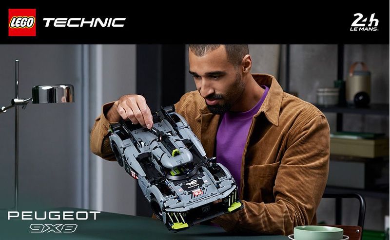 LEGO-Technic-42156-PEUGEOT-9X8-24H-Le-Mans-Hybrid-Hypercar-Modellino-di-Auto-da-Corsa-per-Adulti-Scala-1-10-Set-da-Collezione