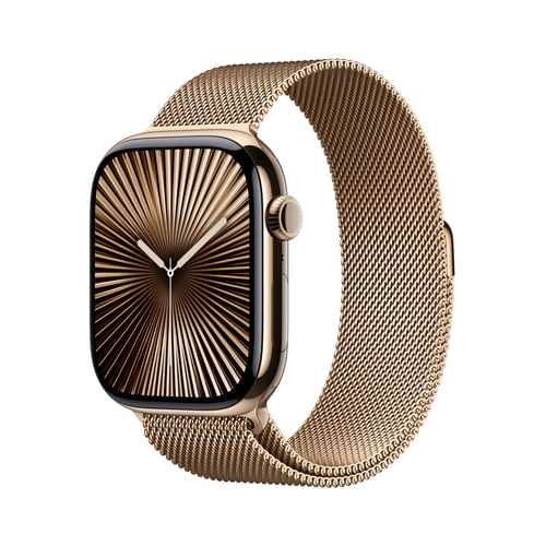Apple-Watch-Series-10-GPS---Cellular-46mm-Gold-Titanium-Case-mit-Gold-Milanese-Band---S-M--MC7T4QF-A-