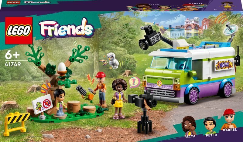 LEGO-Friends-41749-Furgone-della-Troupe-Televisiva-Camion-Giocattolo-per-le-Notizie-e-Salvataggio-Animali-Regalo-per-Bambini