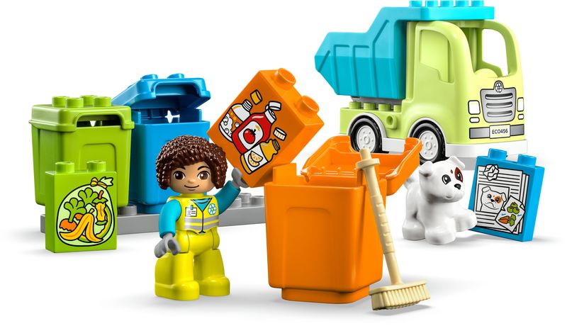 LEGO-DUPLO-10987-Camion-Riciclaggio-Rifiuti-Camion-Spazzatura-Giocattolo-Gioco-Educativo-per-Bambini-Raccolta-Differenziata