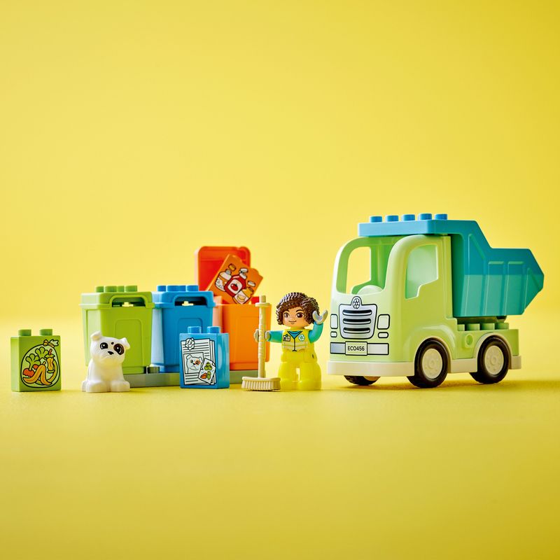 LEGO-DUPLO-10987-Camion-Riciclaggio-Rifiuti-Camion-Spazzatura-Giocattolo-Gioco-Educativo-per-Bambini-Raccolta-Differenziata