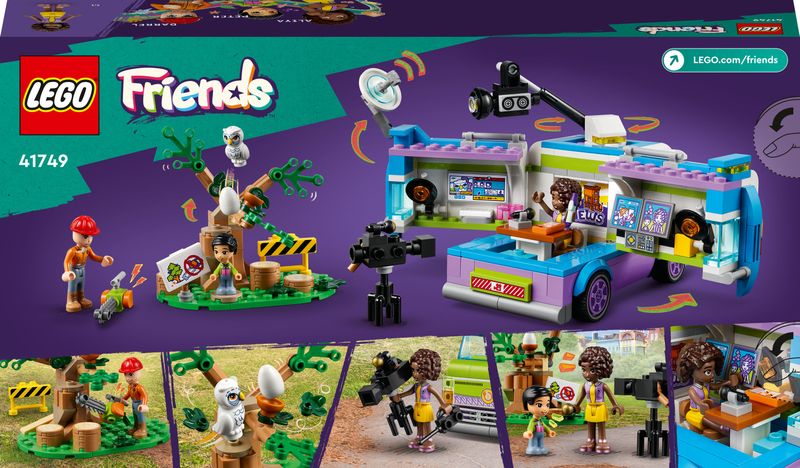 LEGO-Friends-41749-Furgone-della-Troupe-Televisiva-Camion-Giocattolo-per-le-Notizie-e-Salvataggio-Animali-Regalo-per-Bambini