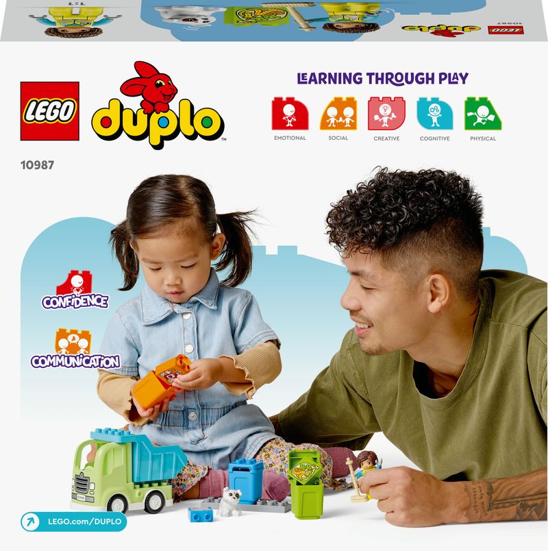 LEGO-DUPLO-10987-Camion-Riciclaggio-Rifiuti-Camion-Spazzatura-Giocattolo-Gioco-Educativo-per-Bambini-Raccolta-Differenziata