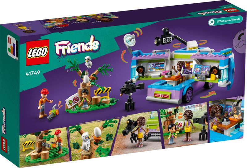 LEGO-Friends-41749-Furgone-della-Troupe-Televisiva-Camion-Giocattolo-per-le-Notizie-e-Salvataggio-Animali-Regalo-per-Bambini