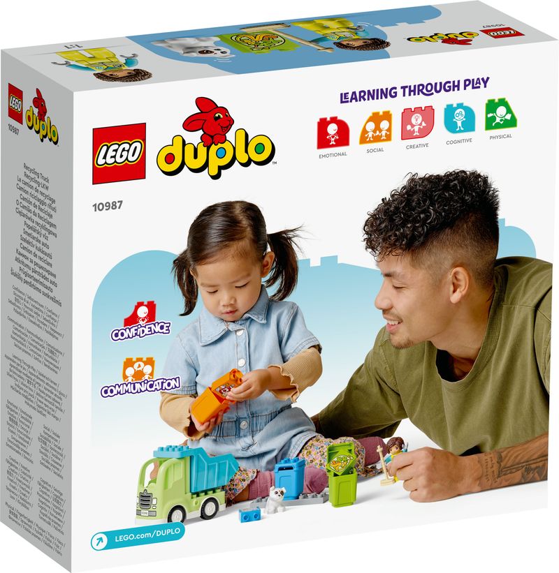 LEGO-DUPLO-10987-Camion-Riciclaggio-Rifiuti-Camion-Spazzatura-Giocattolo-Gioco-Educativo-per-Bambini-Raccolta-Differenziata