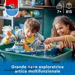 LEGO-City-60368-Esploratore-Artico-Grande-Nave-Giocattolo-Galleggiante-con-Elicottero-Gommone-Sottomarino-e-Relitto-Barca