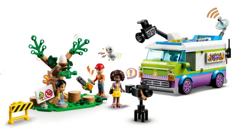 LEGO-Friends-41749-Furgone-della-Troupe-Televisiva-Camion-Giocattolo-per-le-Notizie-e-Salvataggio-Animali-Regalo-per-Bambini