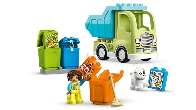 LEGO-DUPLO-10987-Camion-Riciclaggio-Rifiuti-Camion-Spazzatura-Giocattolo-Gioco-Educativo-per-Bambini-Raccolta-Differenziata