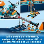 LEGO-City-60368-Esploratore-Artico-Grande-Nave-Giocattolo-Galleggiante-con-Elicottero-Gommone-Sottomarino-e-Relitto-Barca