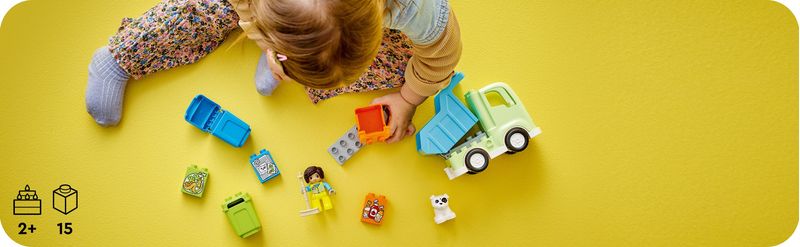 LEGO-DUPLO-10987-Camion-Riciclaggio-Rifiuti-Camion-Spazzatura-Giocattolo-Gioco-Educativo-per-Bambini-Raccolta-Differenziata