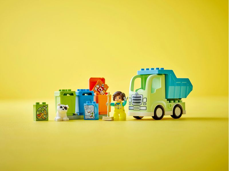 LEGO-DUPLO-10987-Camion-Riciclaggio-Rifiuti-Camion-Spazzatura-Giocattolo-Gioco-Educativo-per-Bambini-Raccolta-Differenziata