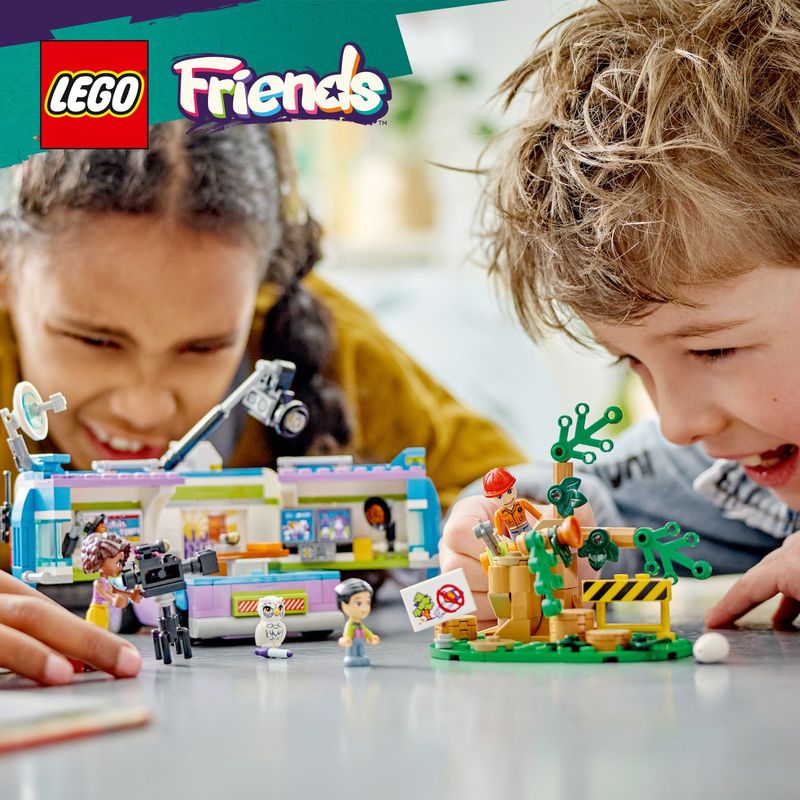 LEGO-Friends-41749-Furgone-della-Troupe-Televisiva-Camion-Giocattolo-per-le-Notizie-e-Salvataggio-Animali-Regalo-per-Bambini