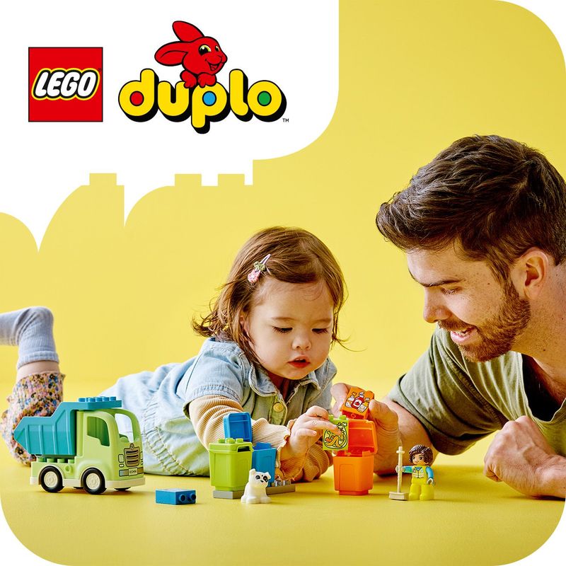 LEGO-DUPLO-10987-Camion-Riciclaggio-Rifiuti-Camion-Spazzatura-Giocattolo-Gioco-Educativo-per-Bambini-Raccolta-Differenziata