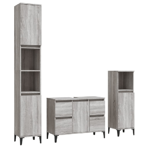 Set-Mobili-da-Bagno-3-pz-Grigio-Sonoma-in-Legno-Multistrato