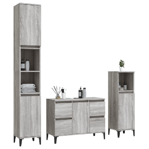 Set-Mobili-da-Bagno-3-pz-Grigio-Sonoma-in-Legno-Multistrato