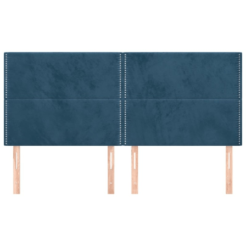 Testiere-4-pz-Blu-Scuro-100x5x78-88-cm-in-Velluto