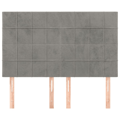Testiere-4-pz-Grigio-Chiaro-72x5x78-88-cm-in-Velluto