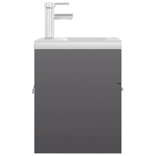 Mobile-Bagno-con-Lavabo-Integrato-Grigio-Lucido-in-Truciolato