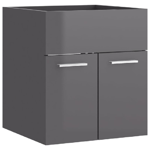 Mobile-Bagno-con-Lavabo-Integrato-Grigio-Lucido-in-Truciolato