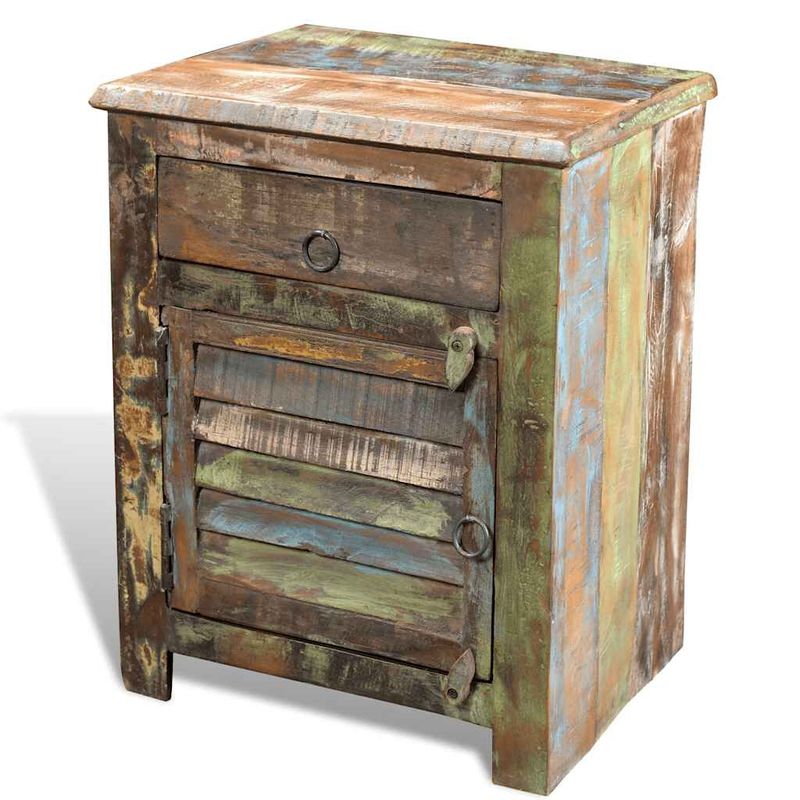 vidaXL-Tavolino-Laterale-con-1-Cassetto-e-1-Anta-in-Legno-di-Recupero