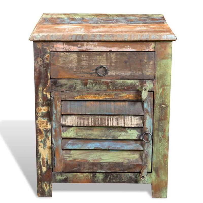 vidaXL-Tavolino-Laterale-con-1-Cassetto-e-1-Anta-in-Legno-di-Recupero