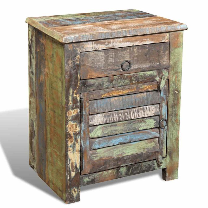 vidaXL-Tavolino-Laterale-con-1-Cassetto-e-1-Anta-in-Legno-di-Recupero
