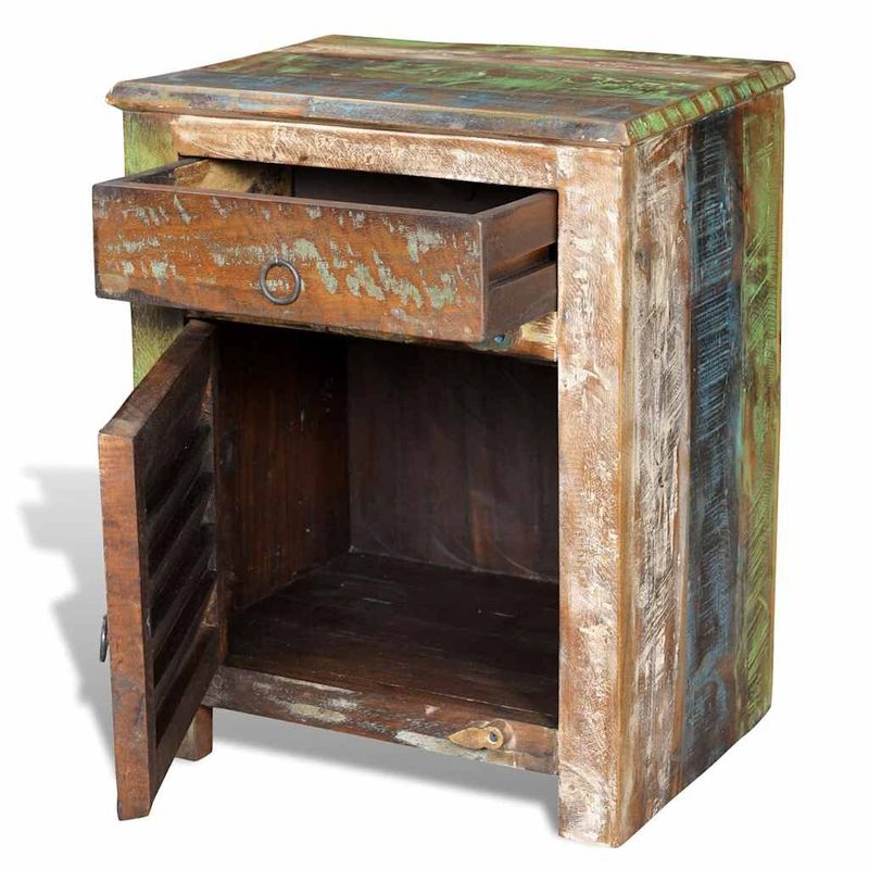 vidaXL-Tavolino-Laterale-con-1-Cassetto-e-1-Anta-in-Legno-di-Recupero