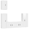 Set-di-Mobili-Porta-TV-5-pz-Bianco-Lucido-in-Legno-Multistrato