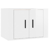 Set-di-Mobili-Porta-TV-5-pz-Bianco-Lucido-in-Legno-Multistrato