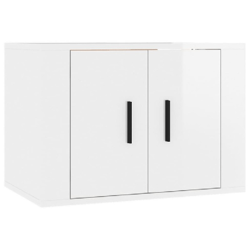 Set-di-Mobili-Porta-TV-5-pz-Bianco-Lucido-in-Legno-Multistrato