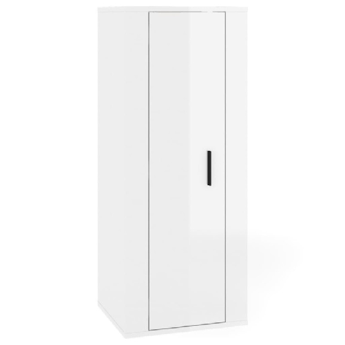 Set-di-Mobili-Porta-TV-5-pz-Bianco-Lucido-in-Legno-Multistrato