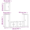 Set-di-Mobili-Porta-TV-5-pz-Bianco-Lucido-in-Legno-Multistrato