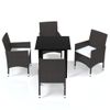 vidaXL-Set-da-Pranzo-per-Giardino-5-pz-con-Cuscini-Polyrattan-Marrone