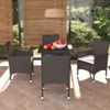 vidaXL-Set-da-Pranzo-per-Giardino-5-pz-con-Cuscini-Polyrattan-Marrone