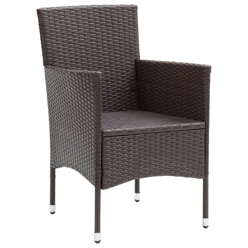 vidaXL-Set-da-Pranzo-per-Giardino-5-pz-con-Cuscini-Polyrattan-Marrone