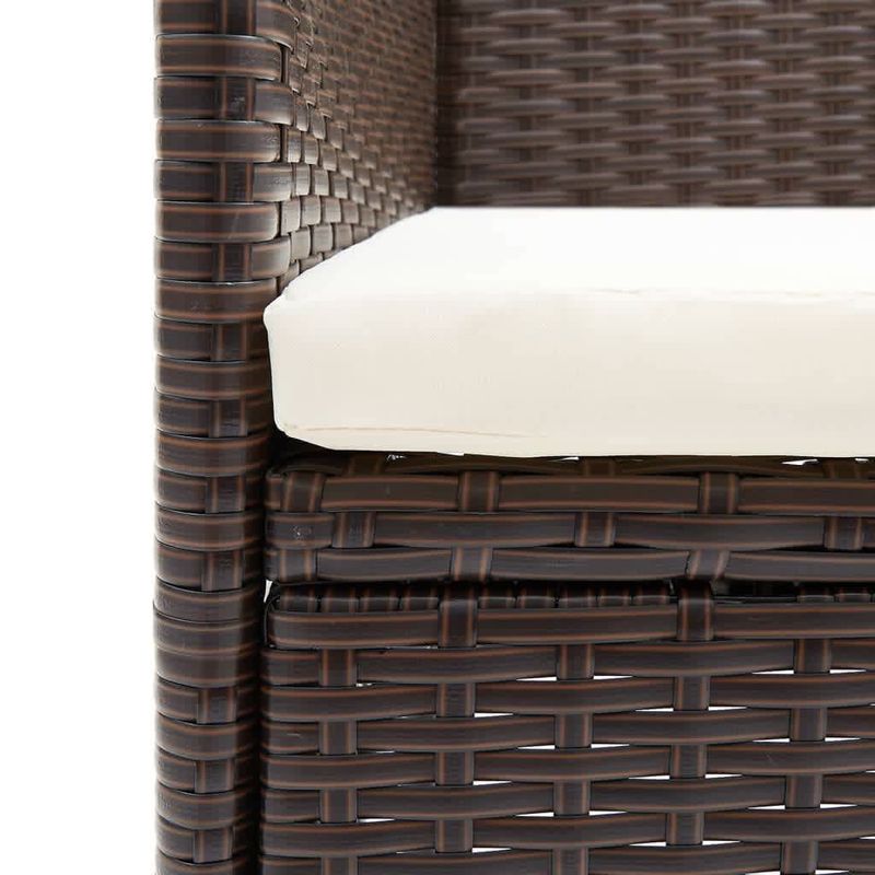 vidaXL-Set-da-Pranzo-per-Giardino-5-pz-con-Cuscini-Polyrattan-Marrone