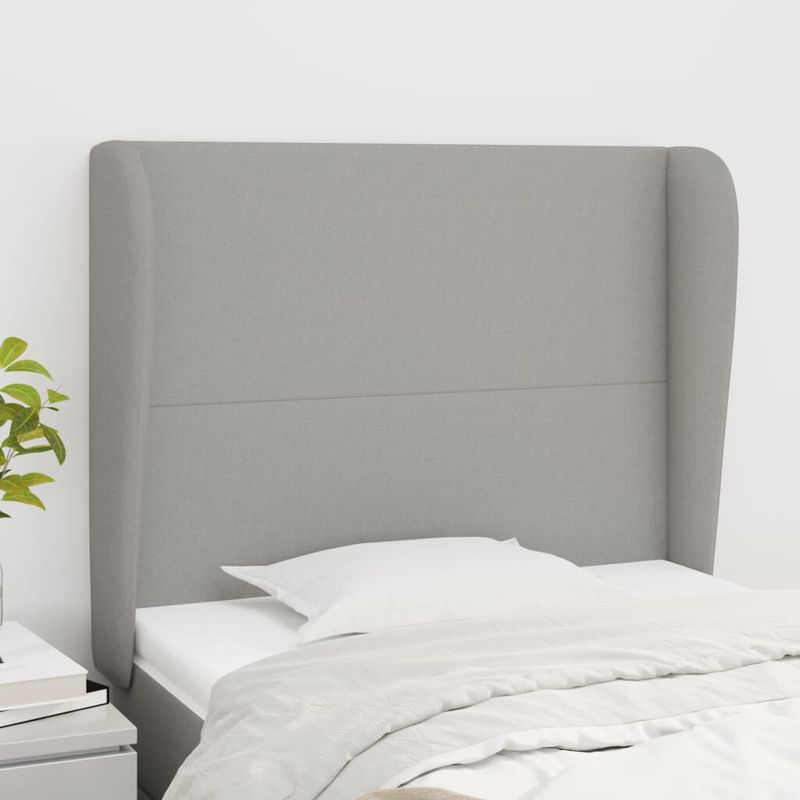 Testiera-ad-Orecchio-Grigio-Chiaro-83x23x118-128-cm-in-Tessuto