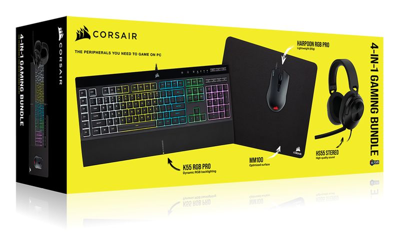 Corsair-4-1-Gaming-Bundle-tastiera-Mouse-incluso-USB-QWERTY-Italiano-Nero