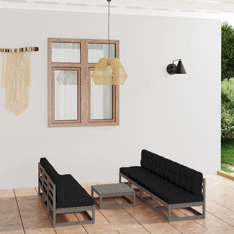 vidaXL-Set-Divani-da-Giardino-8-pz-con-Cuscini-Legno-Massello-Pino