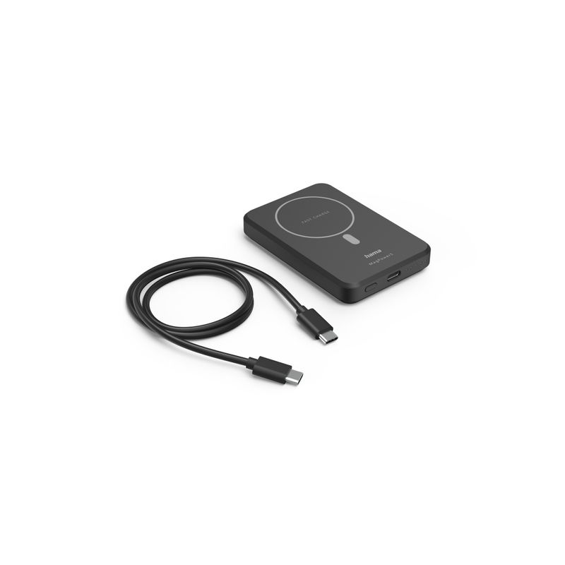 Hama-MagPower5-5000-mAh-Carica-wireless-Nero--Hama-MagPower5-5000mAh-Wireless-Charging-Powerbank-for-Apple-MagSafe-Compa