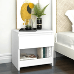 VidaXL Comodino Bianco 40x30x39 cm in Legno Ingegnerizzato