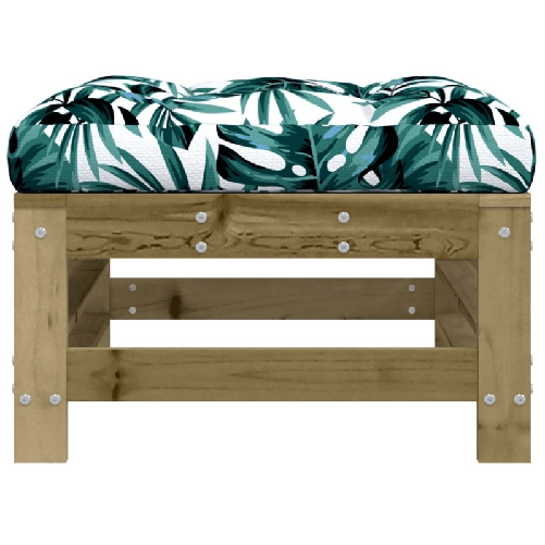 vidaXL-Poggiapiedi-Giardino-con-Cuscini-2pz-Legno-Impregnato-di-Pino